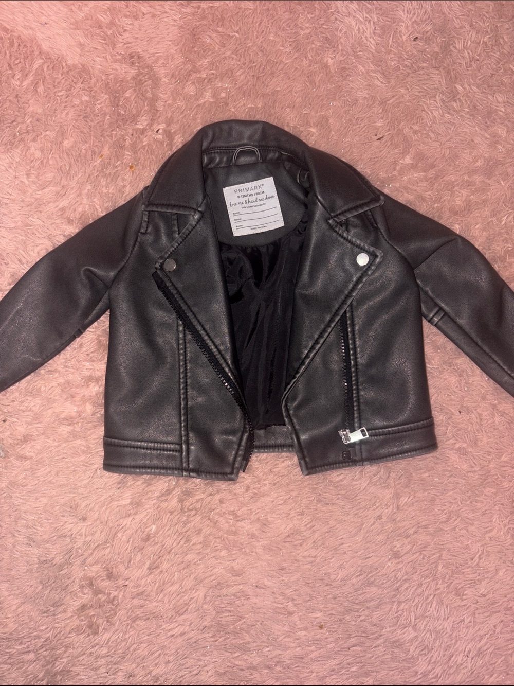 Primark Black Kids Faux Leather Biker Jacket